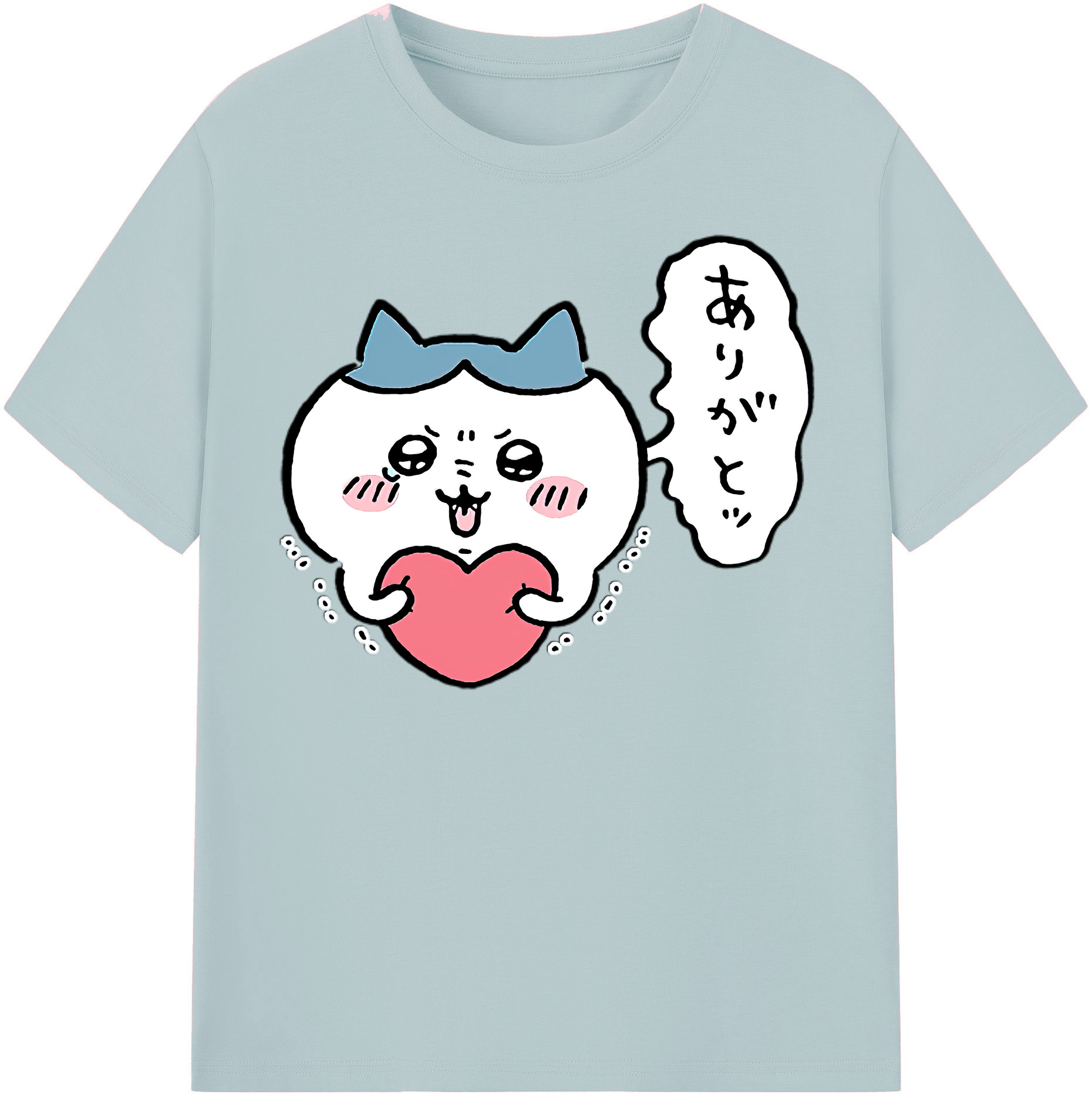 （画像用） ちいかわ ハチワレ Chii-kawa hachiware 綿100％半袖Tシャツ（フロントプリント）